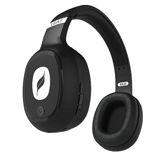 Leaf Bass Wireless Bluetooth Over Ear Headphones with Mic and 10 Hours Battery Life, Over Ear Headphones with Super Soft Cushions and Deep Bass (Carbon Black) Leaf Bass Wireless Bluetooth Over Ear Headphones with Mic and 10 Hours Battery Life, Over Ear Headphones with Super Soft Cushions and Deep Bass (Carbon Black)